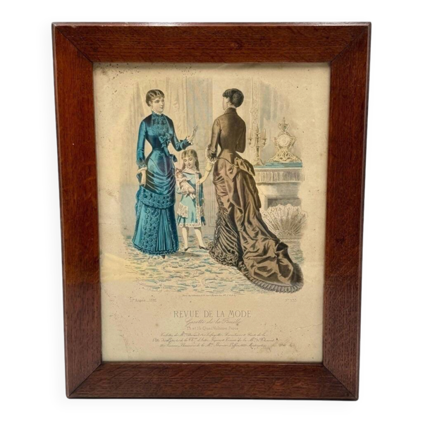 Cadre, gravure revue de la mode, 1882