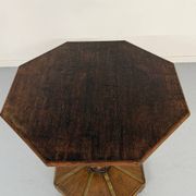 Ancienne table en bois de bistrot années 40/50 vintage finition laiton