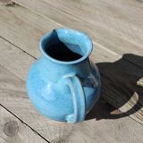 Blue ceramic pitcher