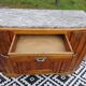 Narrow sideboard, art deco in light walnut, gray marble top