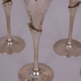Silver-plated metal flutes x6