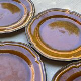 Set of 10 vintage 70s plates in Vallauris handcrafted earthenware