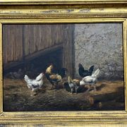 Louis Étienne DAUPHIN 1885-1926: scene of chickens in a barn around 1910