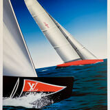 Poster Razzia Louis Vuitton cup Valencia 2007 - Signed by the artist - Large Format - On linen