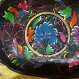 Mid-century hand-painted floral decorative tray / catchall 49 cm / 33 cm