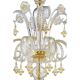 Ornate Murano Glass Rigadin Chandelier with Refined Gold Trimming
