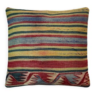 Housse de coussin kilim turc vintage, 40 x 40 cm