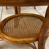 Salon en rotin et cannage formé de 2 fauteuils et d'une table basse