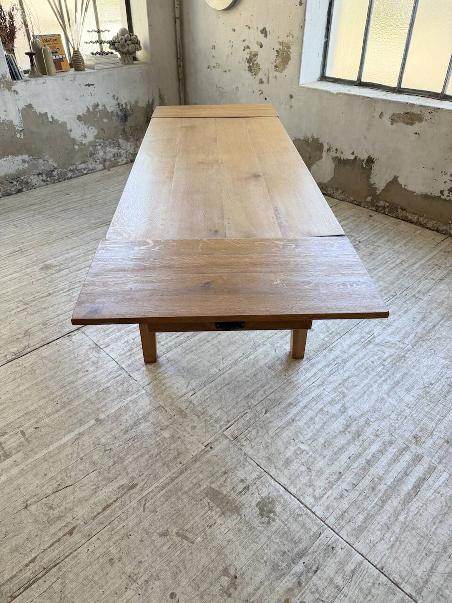 Table de ferme extensible en chêne massif