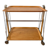 Scandinavian service in beech wood metal and metal upright in 60s