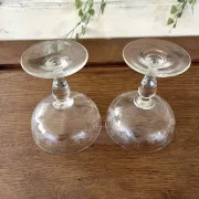Champagne glasses coupe glasses set of 2 etched floral design crystal
