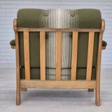 1970s, Danish armchair, original condition, wool, solid oak wood.