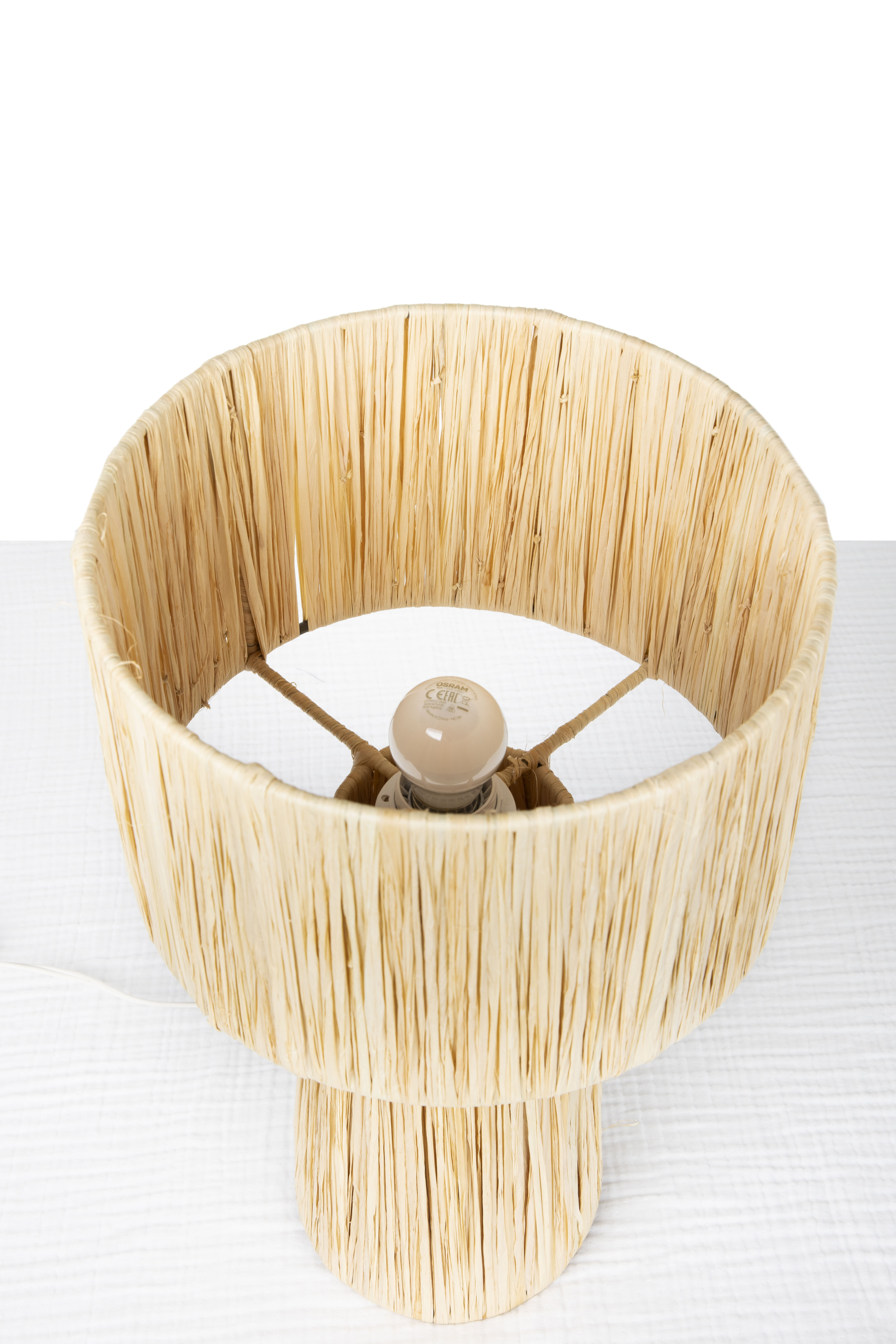 Natural raffia lamp height 42,5cm