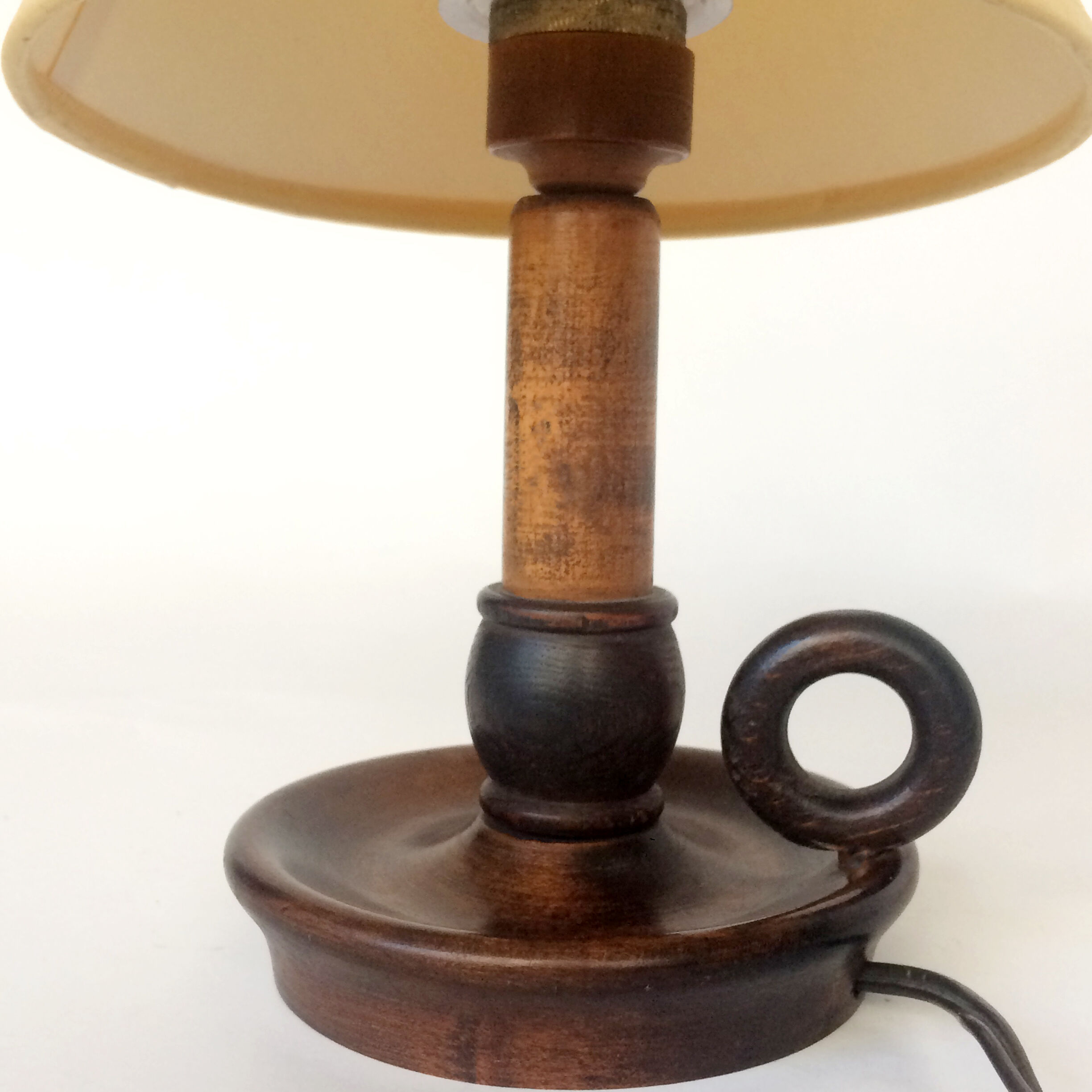 Lampe bougeoir en bois