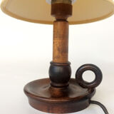 Wooden candlestick lamp