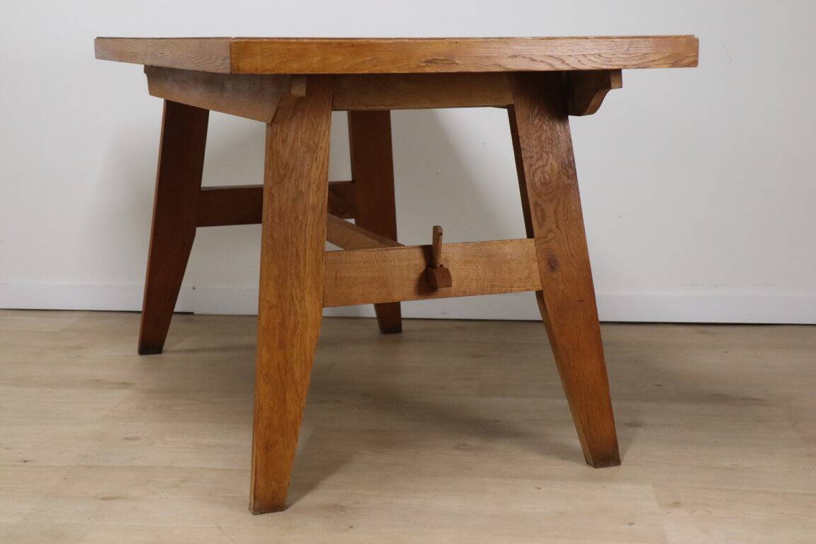 Oak dining table by René Gabriel, 1950
