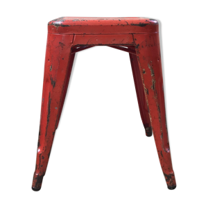 Tabouret industriel Tolix rouge