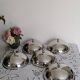 Lot de 5 cloches pour assiettes en métal inox  , cloche à fromage , à dessert
