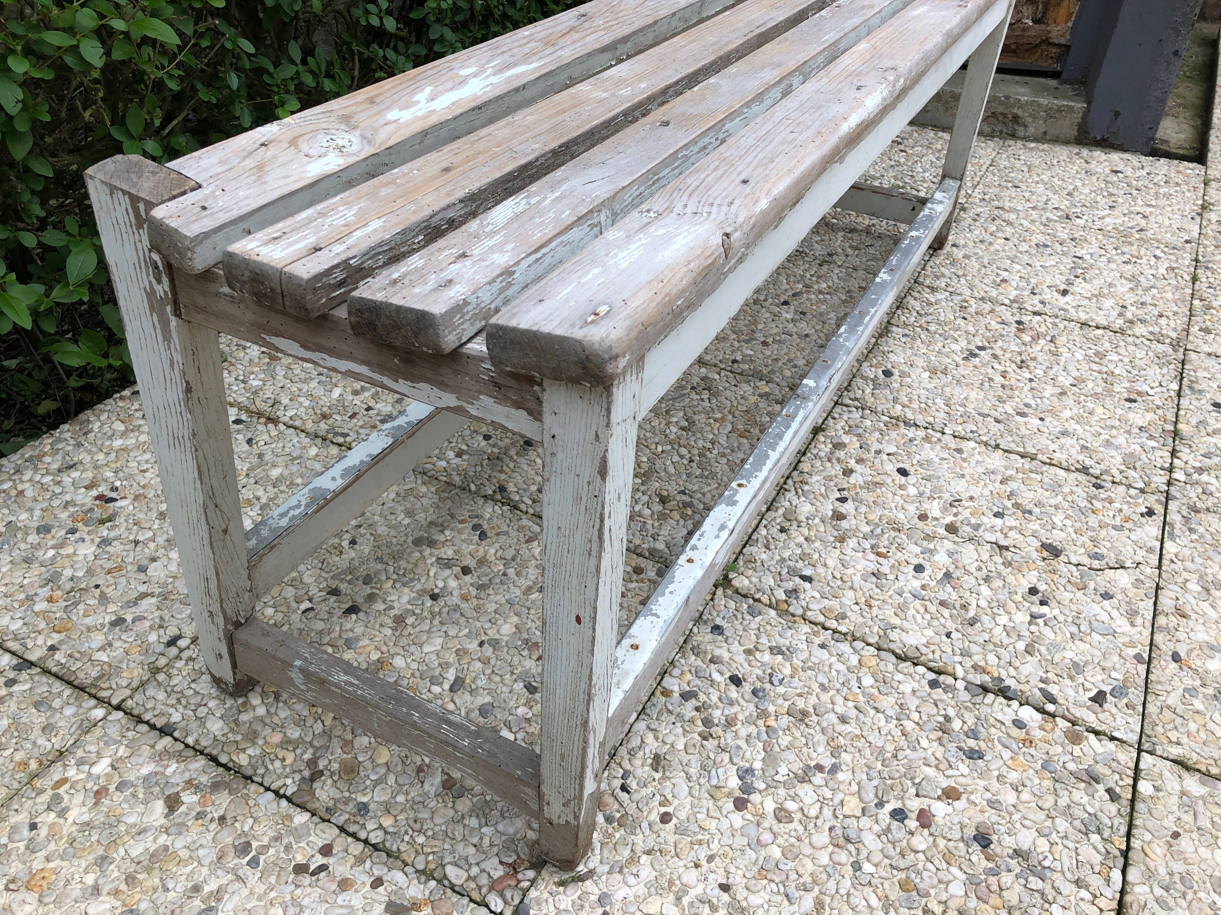 Old wooden school bench