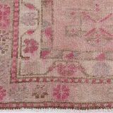 3x12 Soft Pink & Brown Turkish Runner Rug, 86x374CM