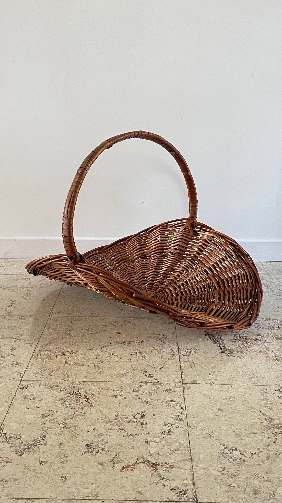 Vintage Rattan Log Basket