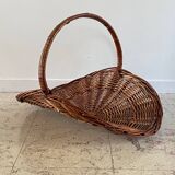Vintage Rattan Log Basket