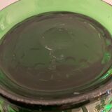 Green Italian Empoli vase, blown and bubbled glass, 1960