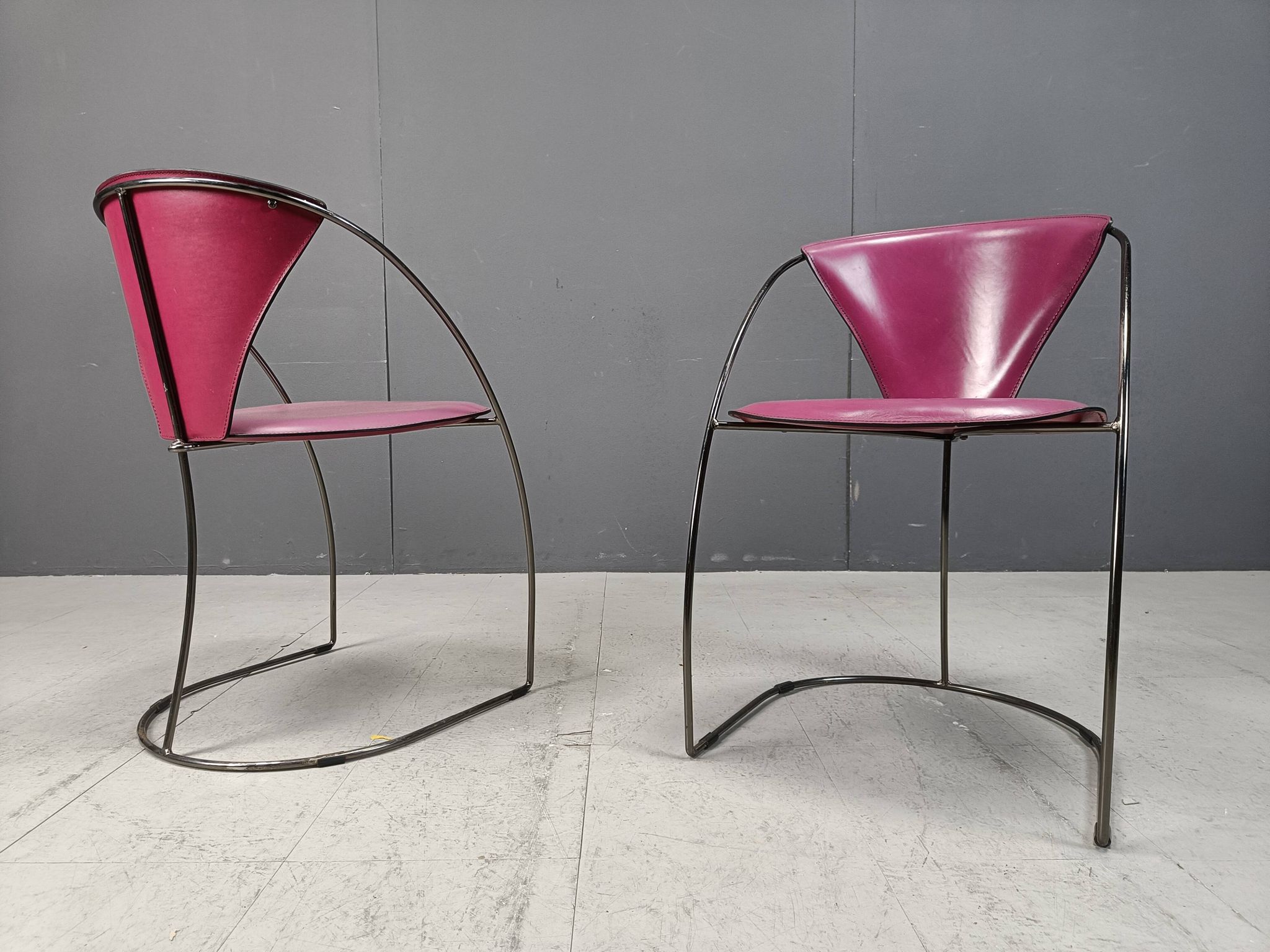 Vintage pink 'linda' dining chairs by Arrben, 1980s - set of 4