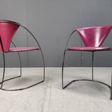Vintage pink 'linda' dining chairs by Arrben, 1980s - set of 4