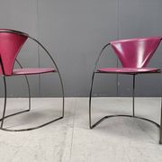 Vintage pink 'linda' dining chairs by Arrben, 1980s - set of 4