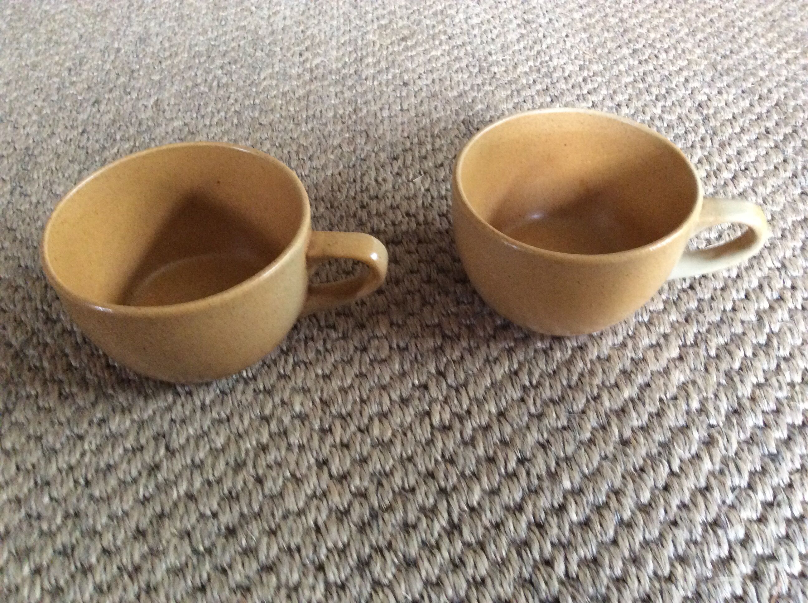 Series of 4 sandstone cups