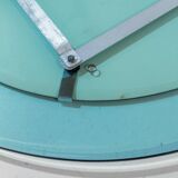 Vintage Beveled Glass Oval Mirror by A. Lupi for Cristal Luxor, Italy 1970