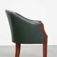 Green Cowhide Leather and Wooden Side / Dining / Desk Chair