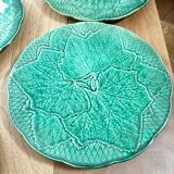 6 Gien slip dessert plates with leaf decoration