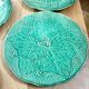 6 Gien slip dessert plates with leaf decoration
