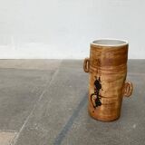 Brutalist mid-century studio pottery vase from La Poterie De La Colombe, 1960s.