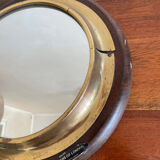 Wood and brass mirror