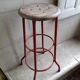 High Metal Stool/Java Teak