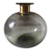 Vintage bubble glass ball vase with brass rim