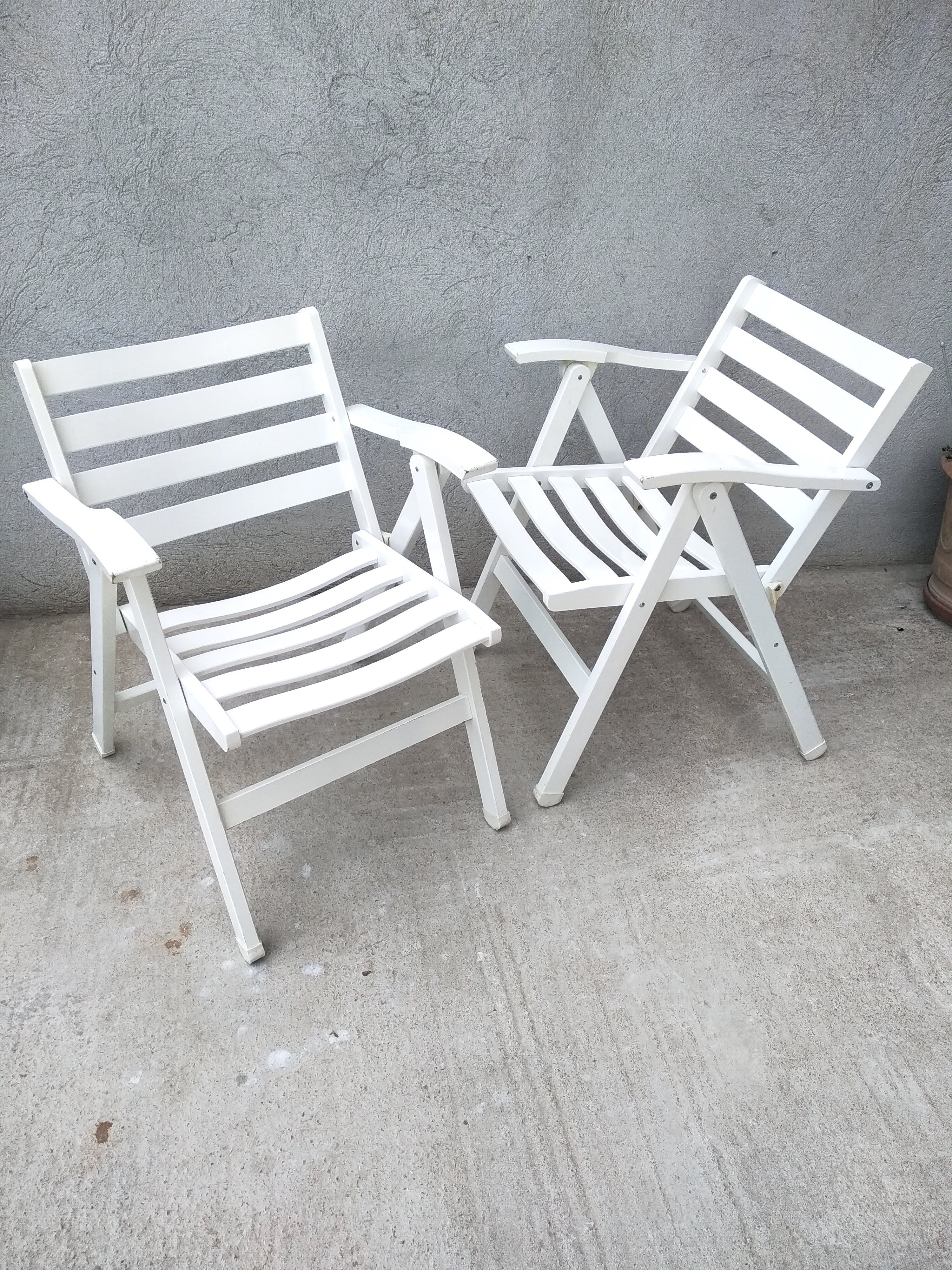 Folding wooden garden chairs Foppapedretti Vintage Italy