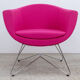 Fauteuil Profim Sorriso 10V en tissu rose et métal chromé