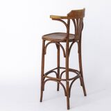 1 Vintage Wooden Irish Pub High Stools with Bentwood Technique 1960s-1970s