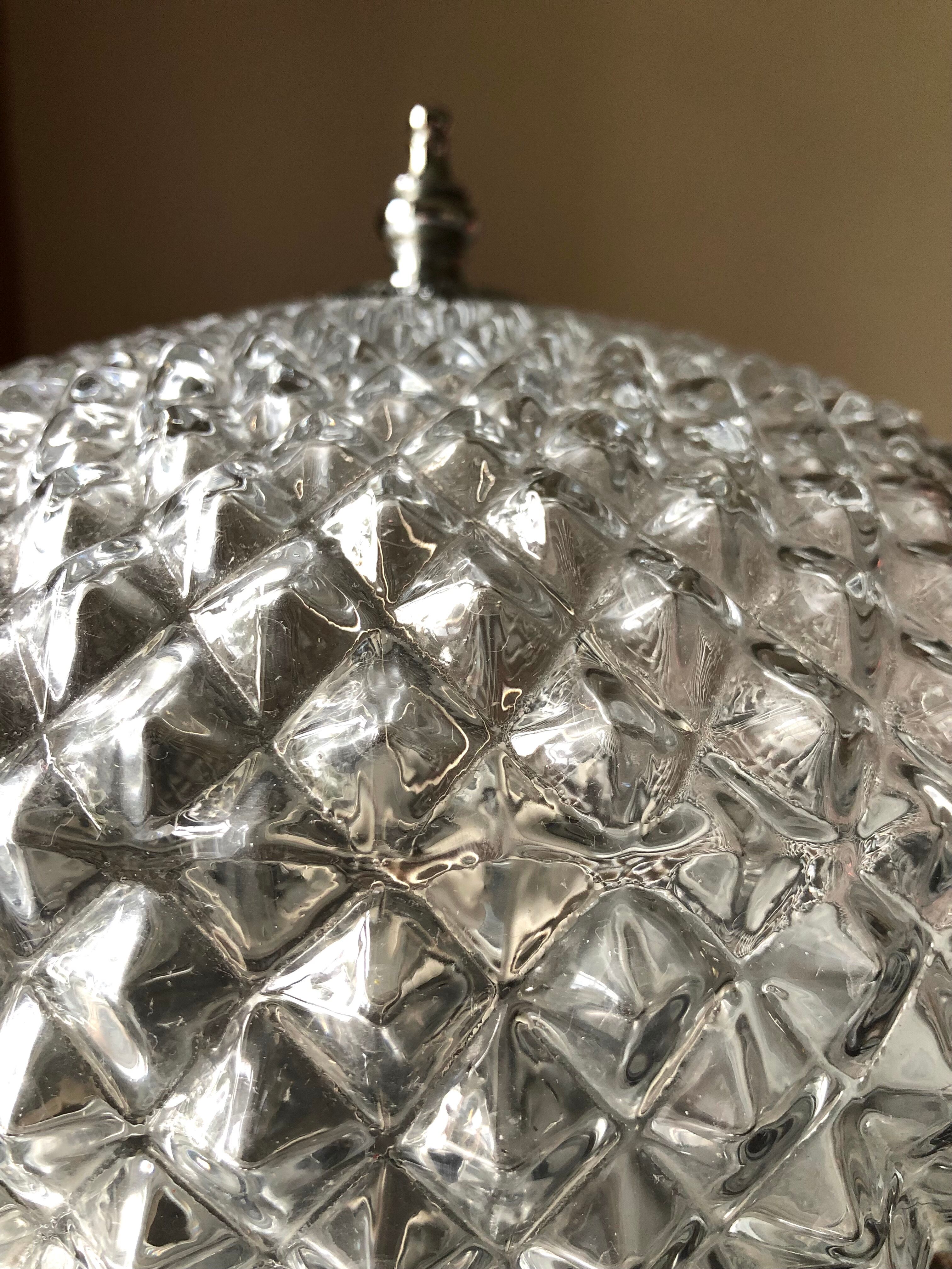 Sea urchin-tipped ceiling lamp with diamond-tipped glass