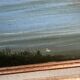 Oil on canvas landscape by the river – antique gilded frame