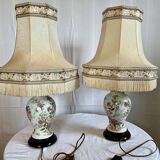 Pair of vintage porcelain lamps