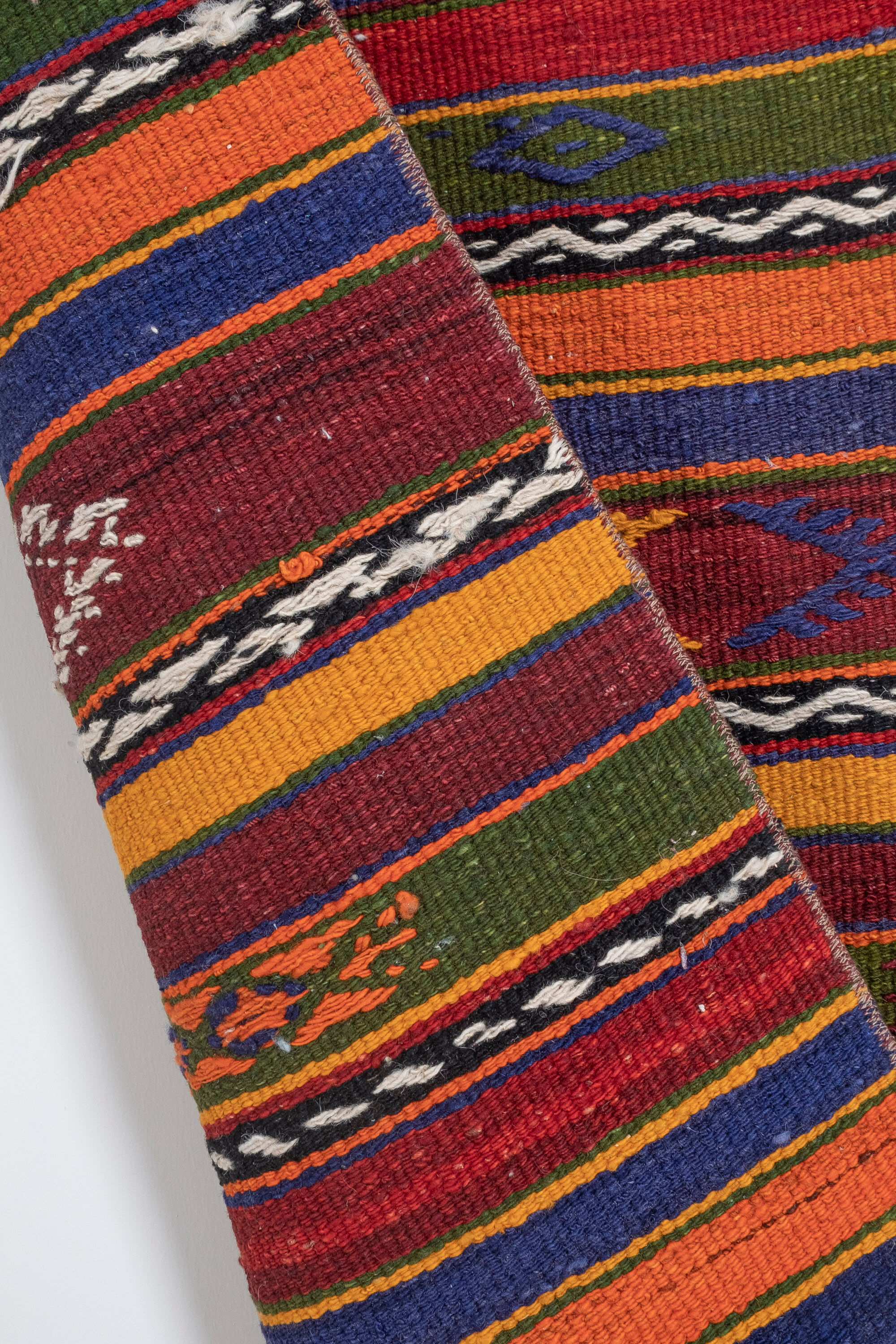 Striped turkish kilim runner rug 66 x 281 cm