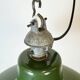 Industrial French Green Enamel Factory Lamp, 1960s