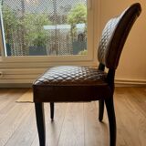 Set of 4 leather Chesterfield dining chairs