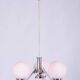 Art Deco Chandelier in Chrome-Plated Steel and Opal Glass, Czech, 1920s