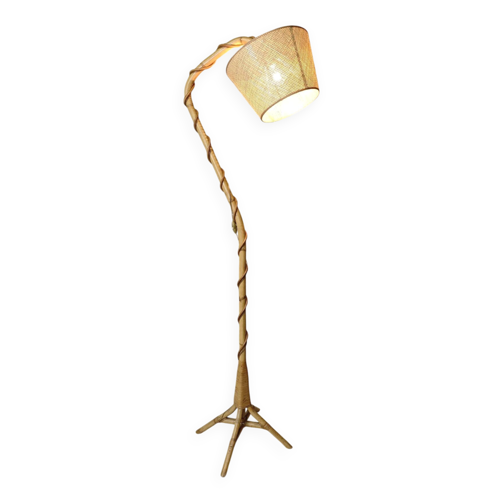 Vintage rattan floor lamp